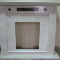 Портал для камина KrimArt Memphis Victoria Beige мрамор и Saturnia гранит бежевый прямой