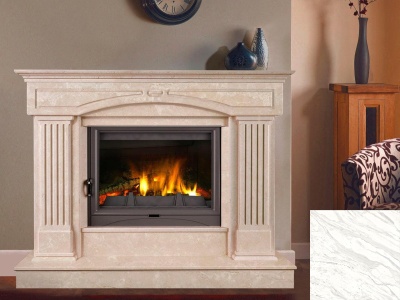 Портал для каміна Bravo Версаль Volakas мармур білий прямий