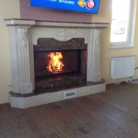 Портал для каміна Bravo Барселона Botticino та Emperador Dark мармур бежевий/коричневий прямий Портал для каміна Bravo Барселона Botticino та Emperador Dark мармур бежевий/коричневий прямий