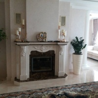 Портал для каміна Bravo Барселона Botticino та Emperador Dark мармур бежевий/коричневий прямий Портал для каміна Bravo Барселона Botticino та Emperador Dark мармур бежевий/коричневий прямий