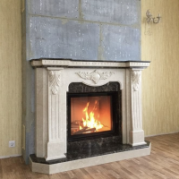 Портал для каміна Bravo Барселона Botticino та Emperador Dark мармур бежевий/коричневий прямий