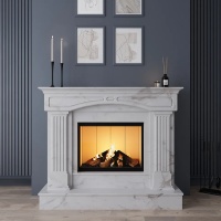 Портал для каміна Bravo Версаль Polaris мармур білий кутовий