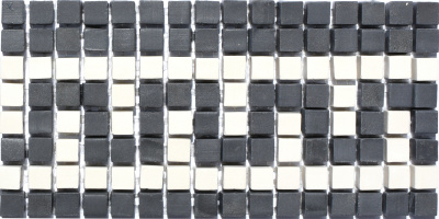 Мозаика из керамогранита Kotto Ceramica MI7 K060607 Eleganza фриз короткий Nero/Salino 204х96х10 (10х10)