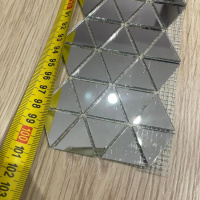 Мозаїка дзеркальна DecorStoneHub Zs-смуга-Z срібляста 1000х85 мм трикутник для клубу та ресторану Мозаїка дзеркальна DecorStoneHub Zs-смуга-Z срібляста 1000х85 мм трикутник для клубу та ресторану