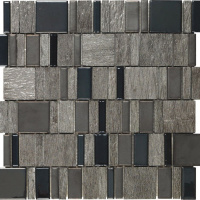 Мозаика Dune Teide 32*32 серая черная