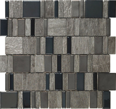 Мозаїка Dune Teide 32*32 сіра чорна