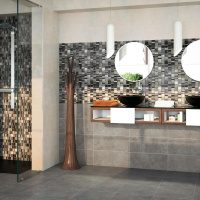 Мозаика Dune Teide 32*32 серая черная