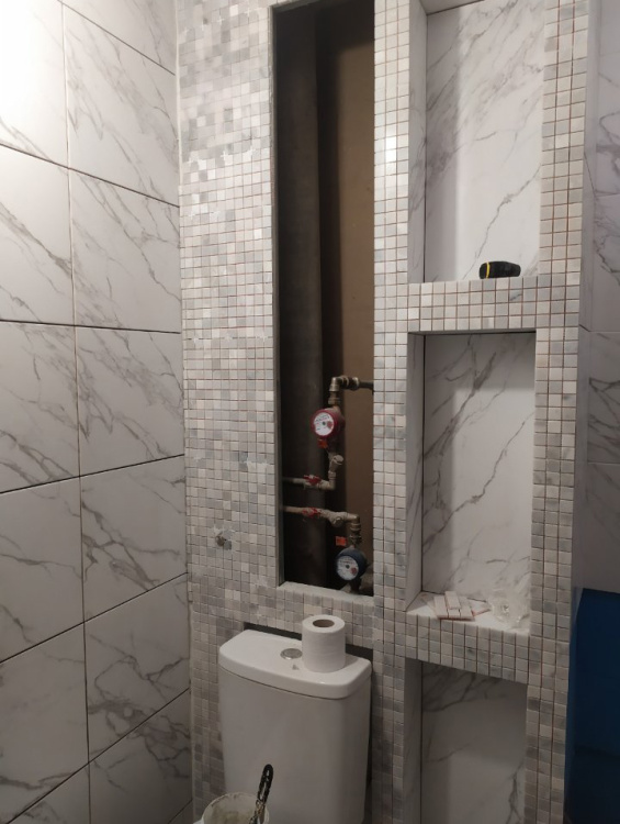 Мозаика из мрамора Полированная МКР-2П (23x23) White Mix