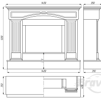 Портал для каміна Bravo Версаль Crema Marfil мармур бежевий прямий Портал для каміна Bravo Версаль Crema Marfil мармур бежевий прямий