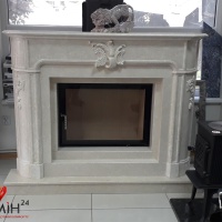 Портал для каміна Bravo Женева Crema Marfil мармур бежевий прямий Портал для каміна Bravo Женева Crema Marfil мармур бежевий прямий