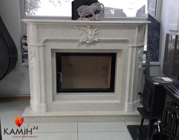 Портал для каміна Bravo Женева Crema Marfil мармур бежевий прямий