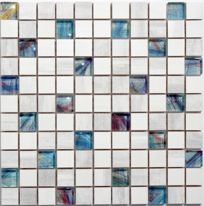 Мозаїка керамічна Kotto Ceramica СМ 3107 C3 laterizio griz/laterizio bianco/line glass 300 х 300 х 9 ( 25 х 25 )