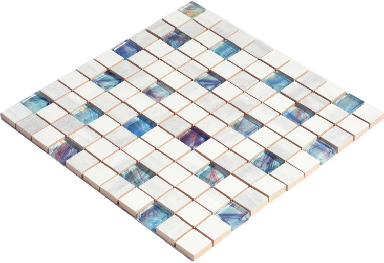 Мозаїка керамічна Kotto Ceramica СМ 3107 C3 laterizio griz/laterizio bianco/line glass 300 х 300 х 9 ( 25 х 25 )