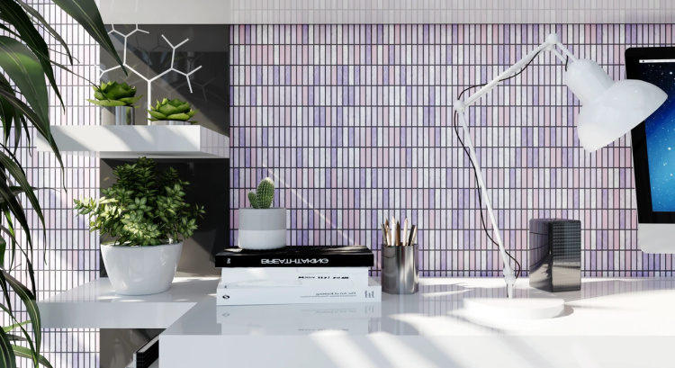 Мозаїка з керамограніту Kotto Ceramica MI7 10500507C Lavanda 300 x 300 х 10 (прямокутник 10 x 50)