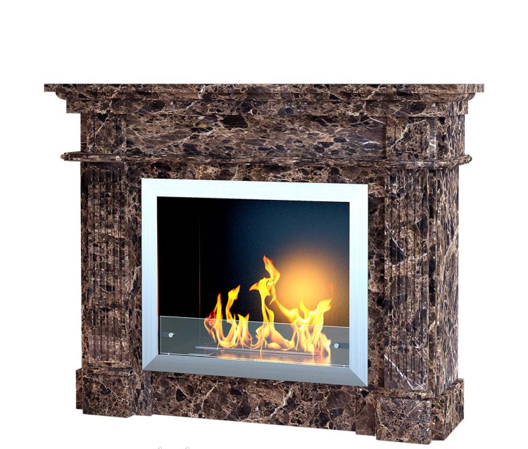 Портал для камина KrimArt Olimp-E Emperador Dark мрамор коричневый прямой