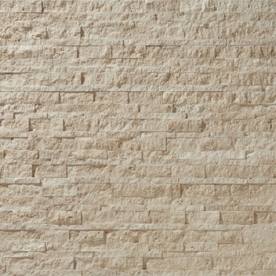 Плитка мозаїчна із травертину Light Travertine Split Face Interlocking panel 1,7х17,4х53 см, панель, бежева з колотою поверхнею