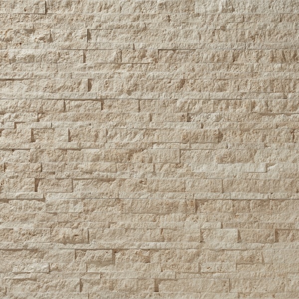 Плитка мозаїчна із травертину Light Travertine Split Face Interlocking panel 1,7х17,4х53 см, панель, бежева з колотою поверхнею