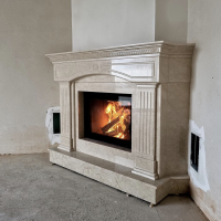 Портал для каміна Bravo Версаль Daino Reale мармур бежевий прямий