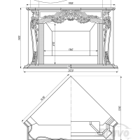 Портал для каміна Bravo Вікторія Botticino мармур бежевий кутовий Портал для каміна Bravo Вікторія Botticino мармур бежевий кутовий