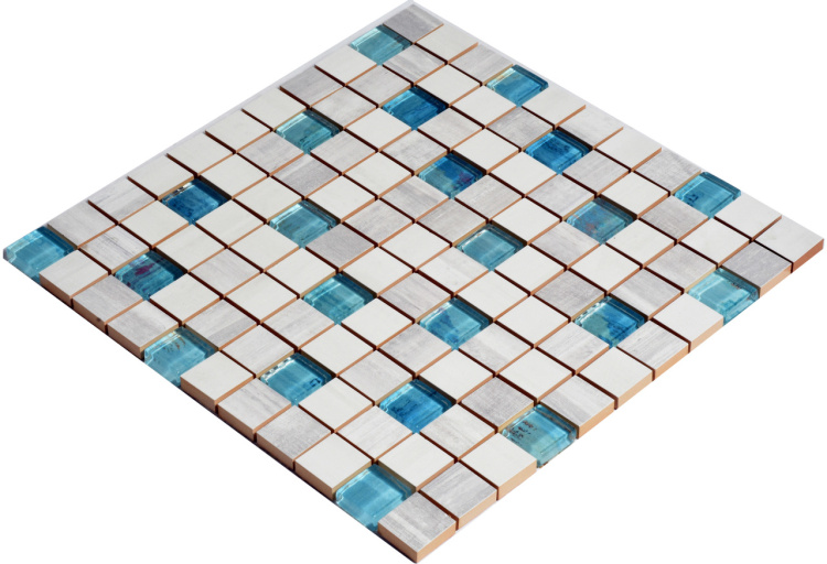 Мозаїка керамічна Kotto Ceramica СМ 3108 C3 laterizio griz/laterizio bianco/lgrunde glass 300 х 300 х 9 ( 25 х 25 )