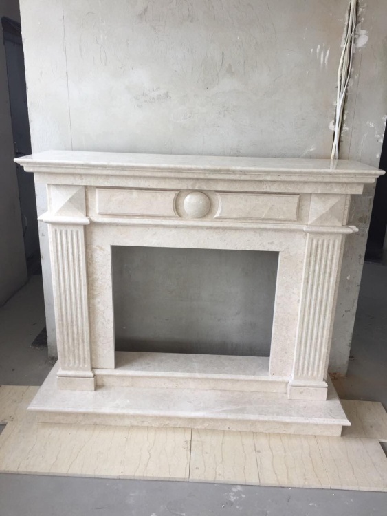 Портал для каміна KrimArt Empire Victoria Beige мармур бежевий прямий