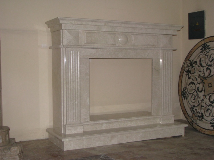 Портал для каміна KrimArt Empire Victoria Beige мармур бежевий прямий