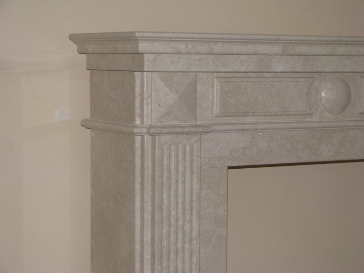 Портал для каміна KrimArt Empire Victoria Beige мармур бежевий прямий