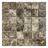 Мозаїка з мармуру Полірована МКР-3П (47x47) Emperador Dark TR