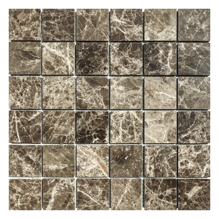 Мозаїка з мармуру Полірована МКР-3П (47x47) Emperador Dark TR