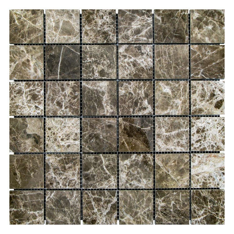 Мозаїка з мармуру Полірована МКР-3П (47x47) Emperador Dark TR
