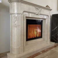 Портал для каміна Bravo Женева Botticino мармур бежевий прямий