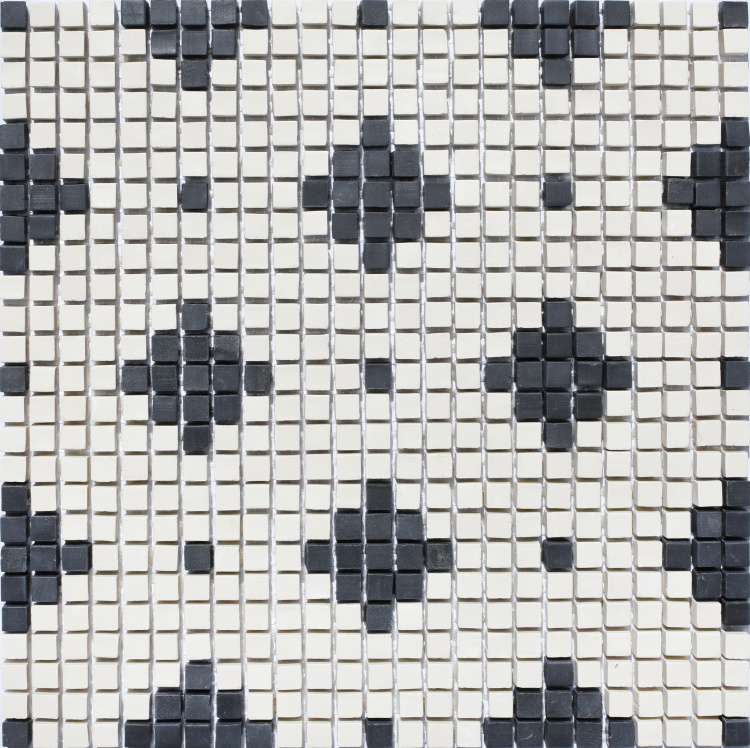 Мозаїка з керамограніту Kotto Ceramica MI7 K060610 Eleganza рапорт завершальний кутовий Nero/Salino 300х300х10 (10х10)