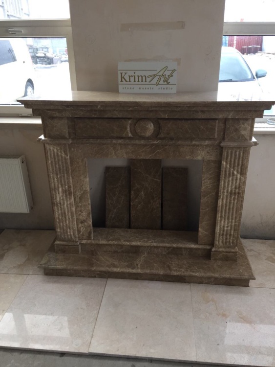 Портал для каміна KrimArt Empire Emperador Light мармур бежевий прямий