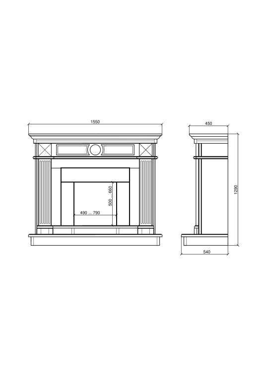 Портал для каміна KrimArt Empire Emperador Light мармур бежевий прямий