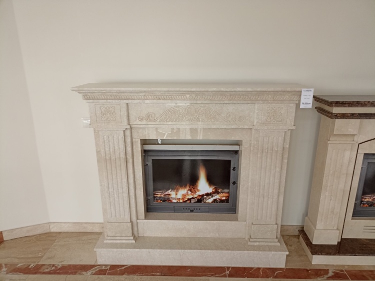 Портал для каміна Bravo Туніс Botticino мармур бежевий прямий