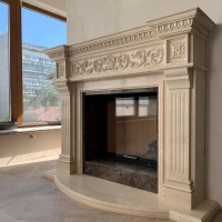 Портал для каміна Bravo Прага Crema Marfil + Emperador Dark мармур бежевий/коричневий прямий Портал для каміна Bravo Прага Crema Marfil + Emperador Dark мармур бежевий/коричневий прямий