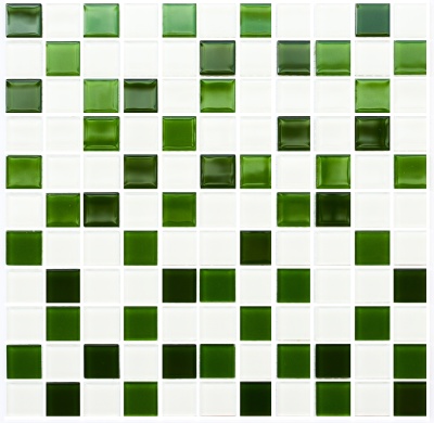 Мозаїка керамічна Kotto Ceramica GM 4030 C3 green d/green m/white 300 х 300 х 4 ( 25 х 25 )