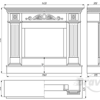 Портал для каміна Bravo Туніс Volakas мармур білий прямий Портал для каміна Bravo Туніс Volakas мармур білий прямий