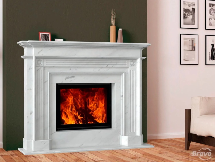 Портал для камина Bravo Рига Crema Marfil мрамор бежевый угловой