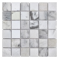 Мозаика из мрамора Полированная МКР-3П (47x47) White Mix Мозаика из мрамора Полированная МКР-3П (47x47) White Mix