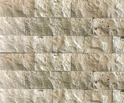 Плитка з травертину Classic Light Split Face 2х10см х FL (вільна довжина) бежева з колотою поверхнею