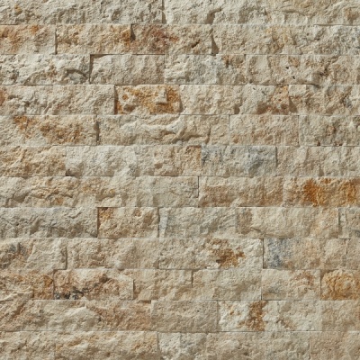 Плитка из травертина Classic Light Split Face 2.1х10см х FL (свободная длина), бежевая с колотой поверхностью Standart