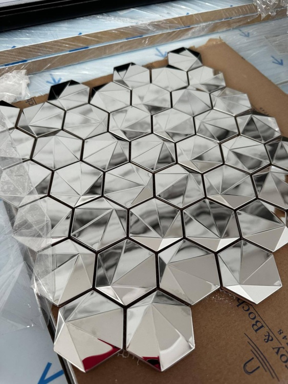 Мозаика Mozaico De Lux V-Mos SA048-42 Glossy Silver Effect 29,8х30,5 см