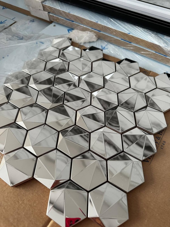 Мозаика Mozaico De Lux V-Mos SA048-42 Glossy Silver Effect 29,8х30,5 см