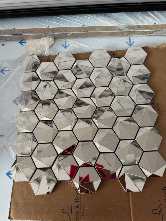 Мозаика Mozaico De Lux V-Mos SA048-42 Glossy Silver Effect 29,8х30,5 см