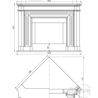 Портал для каміна Bravo Рига Polaris мармур білий кутовий